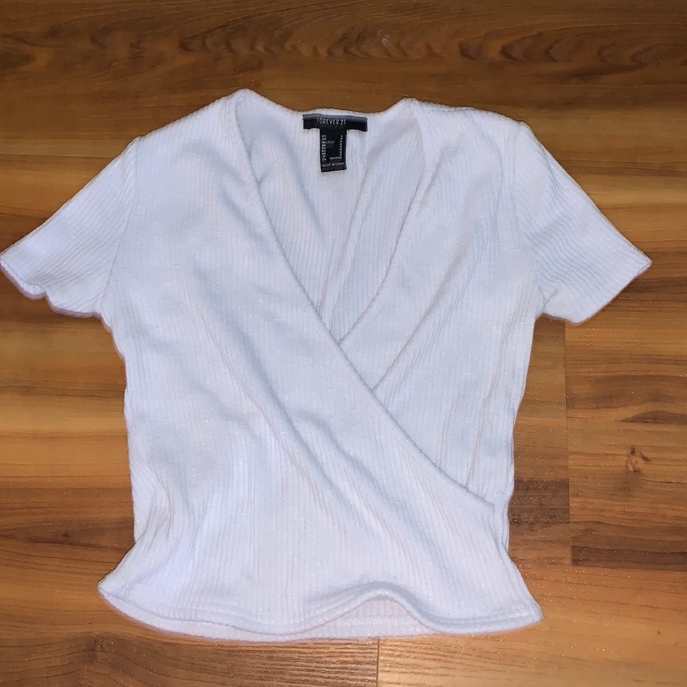 White crop wrap top
